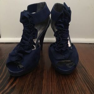 Navy Blue Candie’s Ruffle Heels